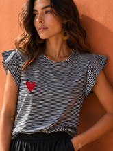 Cargar imagen en el visor de la galería, Básica Manga Bolero Rayas Corazon
