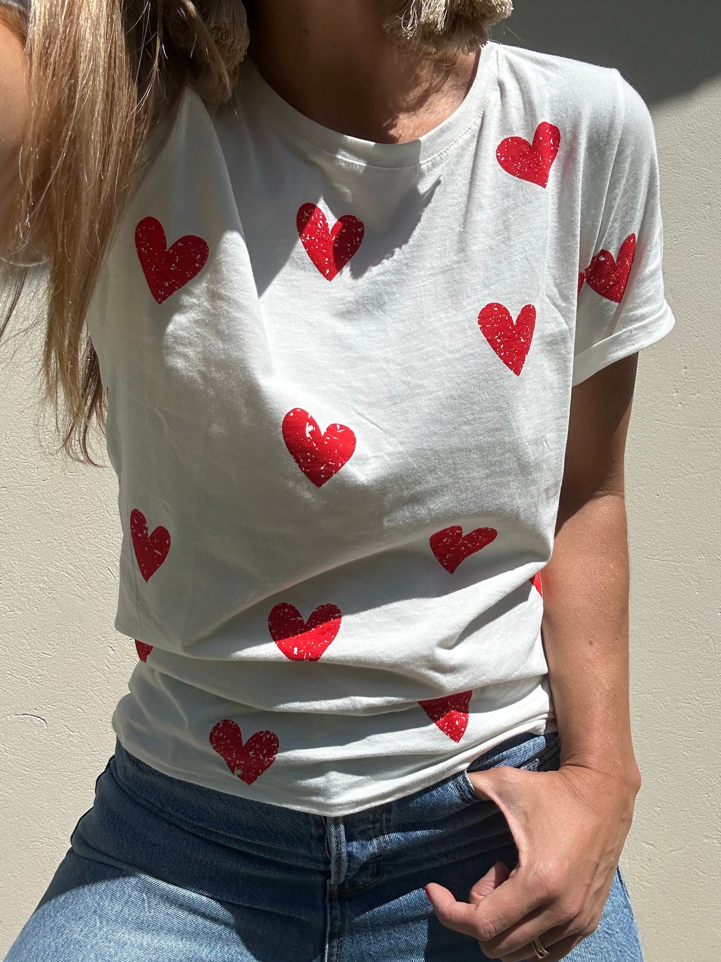 T Shirt Blanca Corazones